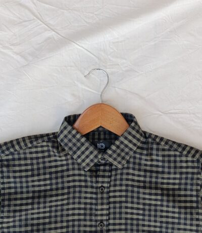 Men's Green & Black Checkered Cotton Shirt - Casual & Formal Wear 4