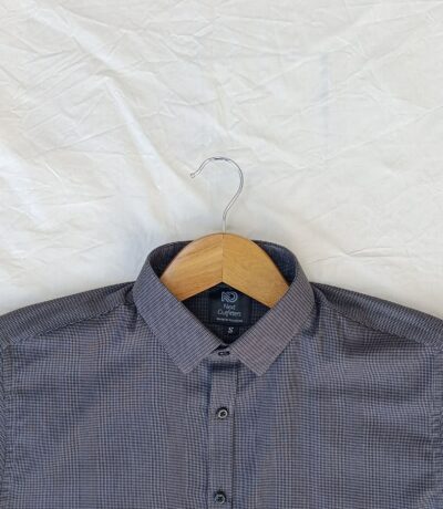 Men's Grey Checkered Cotton Shirt - Casual & Formal Wear 4 - Copy