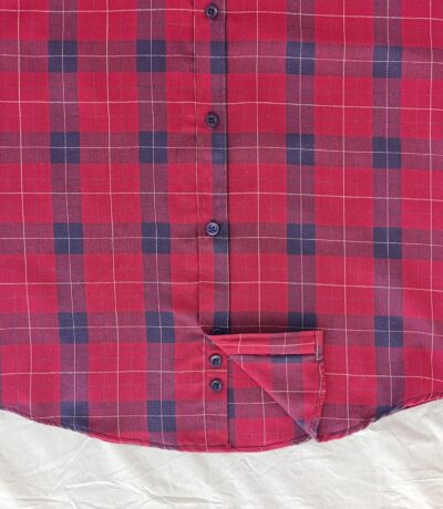 Men's Red & Blue Checkered Cotton Shirt - Casual & Formal Wear 3